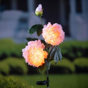 Lighted Garden Decorations |   Light Peony Solar Garden Stake Lighted Garden Decorations Lighted Garden Decorations