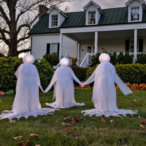 Lighted Garden Decorations |   Lighted Halloween Phantom Ghost Stakes, Set Of 3 Lighted Garden Decorations Lighted Garden Decorations