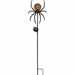 Lighted Garden Decorations |   Solar Spider Halloween Garden Stake Lighted Garden Decorations Lighted Garden Decorations