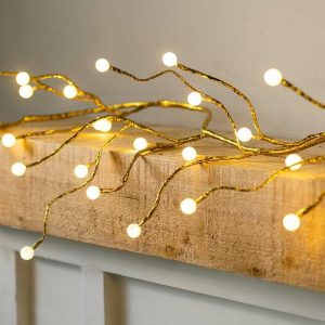 Lighted Trees & Garlands |   Indoor/Outdoor Gold Metallic Garland Led Lights Lighted Trees & Garlands Lighted Trees & Garlands