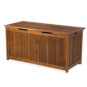 Outdoor Clean Up |   Eucalyptus Wood Storage Box, Lancaster Outdoor Furniture Collection Garden Tools & Supplies Outdoor Clean Up