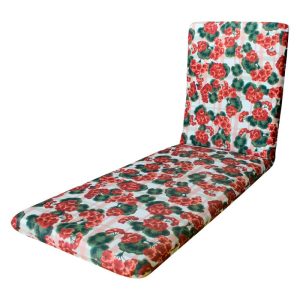 Outdoor Furniture Cushions |   Classic Chaise Cushion With Ties Deck And Patio Decor Barn Red