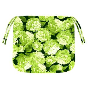 Outdoor Furniture Cushions |   Polyester Classic Chair Cushion With Ties, 19½" X 19" X 3" Deck And Patio Decor Forest Hydrangea