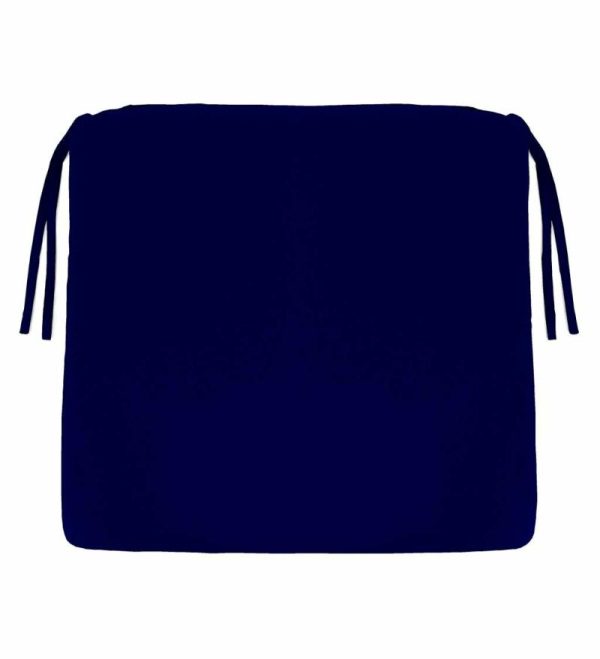 Outdoor Furniture Cushions |   Polyester Classic Chair Cushions With Ties, 20¾" X 20"X 3" Deck And Patio Decor Midnight Navy