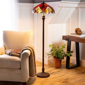 Outdoor Lamps |   Tiffany-Inspired Stained Glass Dual-Bulb Floor Lamp Outdoor Lamps Outdoor Lamps