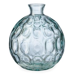 Planters & Vases |   Dune Round Recycled Dimpled Glass Vase, 7.5"H Decorative Accents Amber