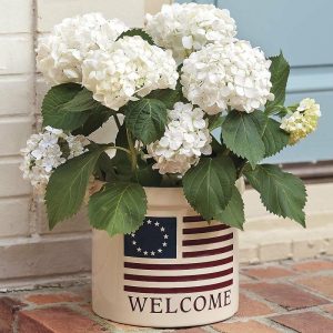 Planters & Plant Stands |   Americana Welcome Stoneware Crock Garden Tools & Supplies Planters & Plant Stands