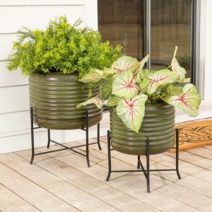 Planters & Plant Stands |   Indoor/Outdoor Hunter Planters, Set Of 2 Garden Tools & Supplies Planters & Plant Stands