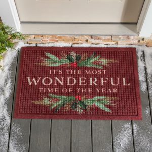 Seasonal Doormats |   Waterhog Wonderful Time Holly Indoor/Outdoor Doormat, 2′ X 3′ Doormats Seasonal Doormats