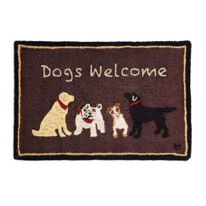 Small Accent Rugs |   Dogs Welcome Hand-Hooked Wool Accent Rug, 24" X 36" Indoor & Outdoor Rugs Indoor & Outdoor Rugs