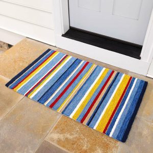 Small Accent Rugs |   Indoor/Outdoor Cabin Stripe Hooked Polypropylene Accent Rug Area Rugs Area Rugs