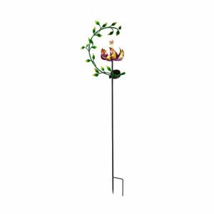 Solar Lighting |   Flower And Vine Solar Garden Stake Lighted Garden Decorations Blue