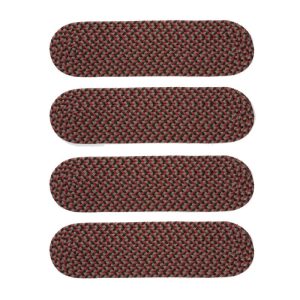 Stair Treads & Rug Pads |   Indoor/Outdoor Braided Polypro Roanoke Stair Treads, Set Of 4 Braided Rugs Black Multi