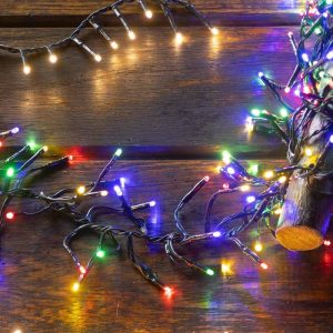 String Lights |   Indoor/Outdoor Electric Cluster Lights With 1128 Multi-Color Leds; 32’L Outdoor Lamps & Lighting String Lights