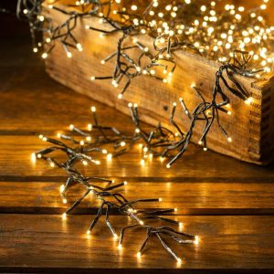 String Lights |   Indoor/Outdoor Electric Cluster Lights With 768 Warm White Leds; 19’L Outdoor Lamps & Lighting String Lights