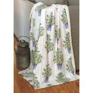 Throws & Blankets |   Christmas Pine Sherpa Fleece Throw Bedding & Bath Throws & Blankets