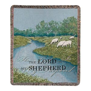 Throws & Blankets |   The Lord Is My Shepherd Cotton Tapestry Throw Bedding & Bath Throws & Blankets