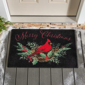 Waterhog Doormats |   Waterhog Merry Christmas Cardinal Indoor/Outdoor Doormat, 2′ X 3′ Doormats Seasonal Doormats