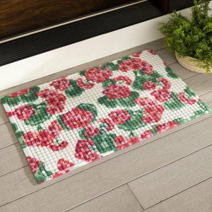 Waterhog Doormats |   Waterhog Printed Doormat, Country Geranium Pattern Doormats Waterhog Doormats