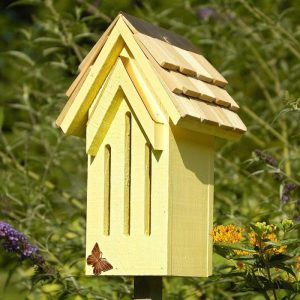 Wildlife Housing |   Mademoiselle Wood Butterfly House Shelter With Pole Birds And Nature Wildlife Housing