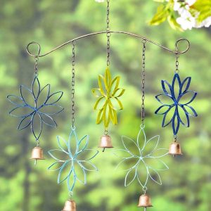 Wind Chimes & Mobiles |   Floral Wind Chime With Bells Decorative Garden Accents Decorative Garden Accents