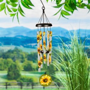 Wind Chimes & Mobiles |   Hand-Tuned Sunflower Wind Chime Garden Accents Wind Chimes & Mobiles