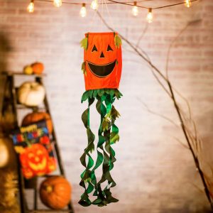 Wind Chimes & Mobiles |   Jack-O-Lantern Halloween Windsock Garden Accents Wind Chimes & Mobiles