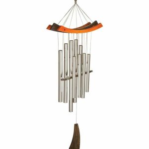 Wind Chimes & Mobiles |   Multi-Toned Ash And Aluminum Healing Chime In A And Cherry Finish Decorative Garden Accents Decorative Garden Accents