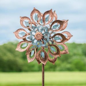 Wind Spinners |   Copper Lily Wind Spinner Decorative Garden Accents Decorative Garden Accents