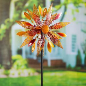 Wind Spinners |   Filigree Leaves Wind Spinner Garden Accents Wind Spinners