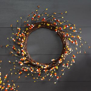 Wreaths |   Halloween Candy Corn Artificial Wreath Decorative Accents Decorative Accents