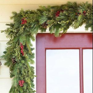 Wreaths |   Holiday Woodland Evergreens 12’L Garland Home Accents Wreaths