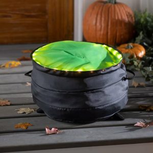 Lighted Garden Decorations |   Indoor/Outdoor Halloween Witch’s Cauldron With Lights Lighted Garden Decorations Lighted Garden Decorations