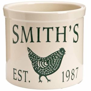 Outdoor Planters |   Handcrafted Personalized Chicken Crock Deck And Patio Decor Green