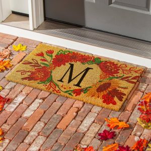 Coir Mats |   Fall Flowers Monogram Coir Mat Coir Mats Coir Mats