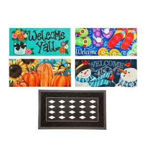 Interchangeable Doormats |   Bold And Bright Four Season Sassafras Mat Set Doormats Interchangeable Doormats