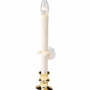 Lighted Accents |   Suction Cup Window Candle With Timer And Outward-Facing Bulb Candles & Lanterns Brass